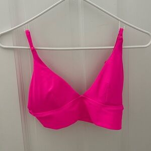 Hot Pink Deep Plunge Swimsuit Top size S